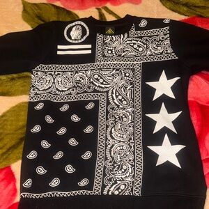 Knights Apparel Black and White Paisley Sweatshirt